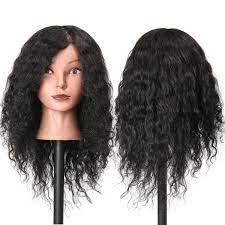 A hair mannequin is ideal for both cosmetology students and professionals looking to hone their skills. 48cm 100 Human Hair Hairdressing Mannequin Head Practice Model Long Curly Hair Alexnld Com