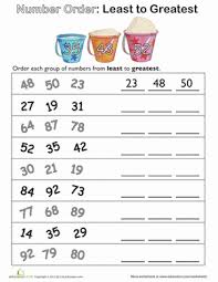 Number Order Least To Greatest Worksheet Education Com First Grade Math Worksheets Kindergarten Math Worksheets Kids Math Worksheets