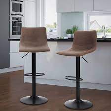 $25.00 coupon applied at checkout. Buy Maison Swivel Bar Stools Set Of 2 For Kitchen Counter Adjustable Counter Height Bar Chairs With Back Tall Barstools Faux Leather Kitchen Island Stools 300lbs Bear Capacity Brown Online In Indonesia