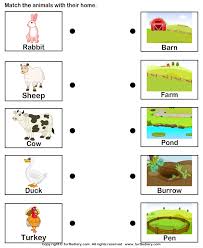 Match Farm Animals To Their Homes Turtlediary Com Animal Worksheets Animals And Their Homes Farm Animals Preschool