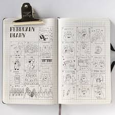 88necoco2月のシロクマ絵日記 花粉やばば 手帳 bulletjournal バレットジャーナル 自作手帳 モレスキン モレスキンノート moleskin 記録 ノート note 文房具大好き 文房具 ノート作り no モレスキン ノート 絵日記 バレットジャーナル