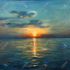Drawing Of Bright Sunset Sunrise Over The Sea Picture Contains Stock Photo Picture And Royalty Free Image Image 97775390