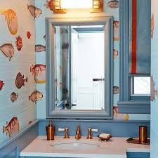 Blue And Gold Kids Bathroom Design Ideas