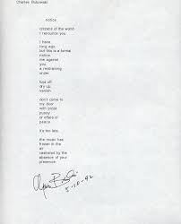 My Life Manifesto Charles Bukowski Bukowski Charles Bukowski Poems