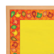 Collection of vintage style border desig. Fall Leaves Bulletin Board Borders Oriental Trading