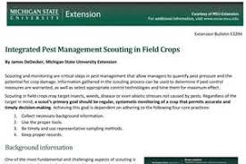 In ornamental crops integrated pest management for pest and disease. Integrated Pest Management Scouting In Field Crops E3294 Integrated Pest Management