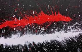 Steht das motiv in seiner. Hochwertige Kunst Auf Leinwand Abstraktes Acrylbild Minimalistisch Und Modern In Schwarz Weiss Rot In 80x120cm Von Alex Zerr