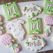 Baby Shower Cookies Floral Cookies Baby Cookies Baby Girl Cookies Baby Shower Cookies