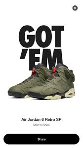 Nike Air Jordan 6 Retro Travis Scott Cactus Olive Size 14 Jordan Sneaker Nike Air Jordan 6 Air Jordans Jordan 6