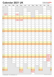 Calendar 2021 Uk Free Printable Microsoft Excel Templates