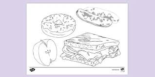 Pictures of vegetables, fruit, milk products and other food. Free Easy Food Colouring Page Colouring Sheets