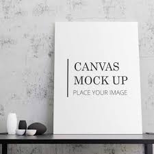 White Canvas Mock Up On Black Table White Canvas Mockup Black Table