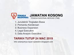 Последние твиты от twt kerja kosong (@twtkerjakosongg). Jawatan Kosong Tenaga Nasional Berhad Tnb Tarikh Tutup 24 Mac 2019