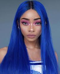 But don't download just any app: Long Blue Weave Makeup Art Instagram Nyane Pastel Blue Hair Metallic Hair Blue Hair