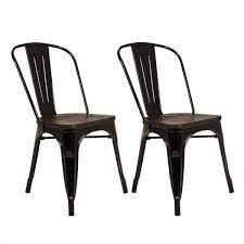 Displaying 1 to 15 (of 17 products). Pair Of Metal Wood Dining Chairs Black Homebase