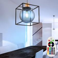 Höhenverstellbare eckige e27 pendelleuchte mit glasschirmen in tropfenform. Etc Shop Kugelleuchte Hangelampe Kugel Lampen Esszimmer Kugel Pendelleuchten Wohnzimmer Rauchkugel Fernbedienung Farbwechsel Dimmbar 9 Watt Rgb Led E27 Lxbxh 28 X 28 X 120 Cm Online Kaufen Otto
