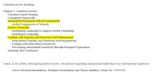 If the abstract in the above example, the headings follow 'sentence case' and not 'title case' (most words are capitalized) or 'all caps' (entirely in capitals). Clk Literature Review Subheadings Example