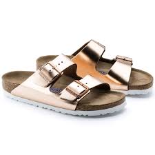 Birkenstock Soft Footbed Vs Regular Arizona Soft Footbed Metallic Copper Leather In 5 5 5 Regular Width 135 Birkenstock Birkenstock Sandals Women Womens Sandals Birkenstock Arizona