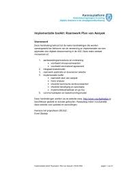Raamwerk Plan Van Aanpak Ggd Kennisnet