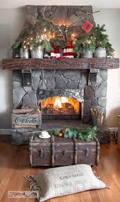 A Reclaimed Wood Deer And Christmas Tree Mantel Christmas Fireplace Decor Christmas Fireplace Rustic Christmas