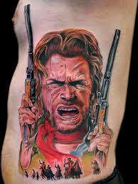 Portrait Side Gun Tattoo by Cecil Porter