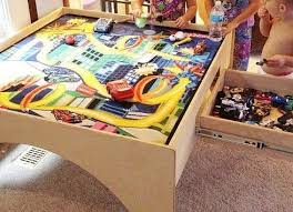 Diy Car Table My Dad Made The Table Just Attached An Activity Mat 12 At Wal Mart To The Top Built In Dra Kids Rooms Diy Diy For Kids Car