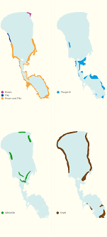 spawning grounds of the main commercial fish species in lake