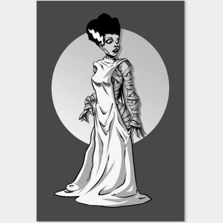 Bride of Frankenstein Black and White - Bride Of Frankenstein - Posters and  Art Prints | TeePublic