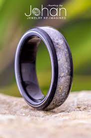 Dinosaur Bone And Blackwood Wedding Band Dinosaur Bone Engagement Ring Bone Wedding Ring Engagement Rings For Men