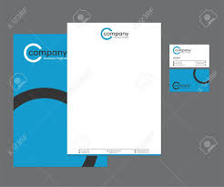 Two companies have joined and wants to use same letterhead. Blue Letterhead Business Card Set With Logo Design Royalty Free Cliparts Vectors And Stock Illustration Image 147129799