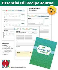 Essential Oil Printable Essential Oil Journal Recipe Etsy Essential Oils Essential Oil Recipes Oils