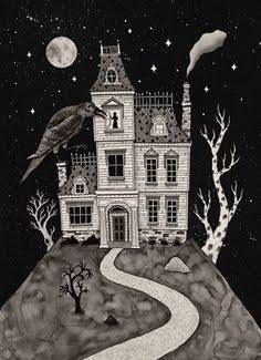 13 Haunted house ideas | halloween house tattoo design, spooky haunted house tattoo, scary house tattoo