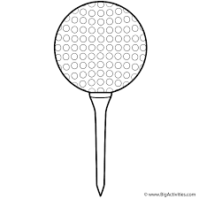 Even your favorite characters … Golf Ball And Tee Coloring Page Sports