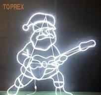 Climbing Santa China Supplier LED Xmas Santa Claus Playing Guitar LED Motif  Rope Lights