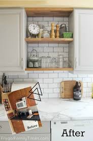 Measure your cabinet width, or an existing shelf. How To Add Modern Open Shelves To An Old Kitchen A Simple Budget Kitchen Update Frugal Family Times