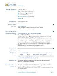 The europass cv is a cv structured with a layout and format recognised throughout europe. Europass Cv Example 1 En Ie Electrician Electrical Engineering