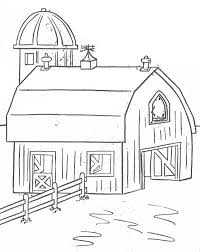 Barn For Keeping Farm Products Coloring Page Coloring Sky Farm Coloring Pages Coloring Pages Tractor Coloring Pages