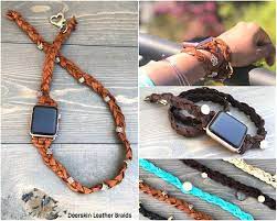 Diy beaded apple watch band. Leather Diy Watch Strap Tutorial Apple Watch Bands Women Apple Watch Bands Leather Apple Watch Bracelets