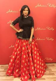 Black Boat Neck Crop Top Lehenga Blouses Formal Printed Off Shoulder Long Sleeve Elegant Blouse Ad Long Blouse Designs Lehenga Designs Choli Dress