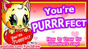 You Re Purrrfect How To Draw A Heart Cat For Valentine S Fun2draw Drawing Videos For Kids How To Draw A Heart Fun2draw