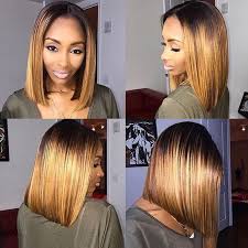 Ombre Bob Black And Blonde Hair Ombre Blunt Bob For Black Women 2016 Summer Bob Hair Styles Human Hair Wigs Short Hair Wigs