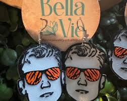 Cincinnati Football Earrings: Burrow Head 3D Printed Jewelry