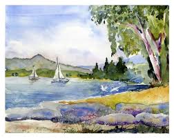 Queenstown New Zealand Watercolor Lake Wakatipu Abstract Etsy Watercolour Inspiration Watercolor Paintings Original Watercolor Painting