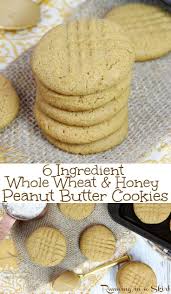 6 Ingredient Healthy Peanut Butter Cookies Recipe No Sugar No Oil Whole Whe Healthy Peanut Butter Cookies Healthy Peanut Butter Cookie Recipe Honey Cookies