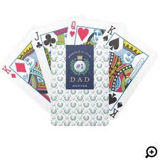 Custom playing cards from zazzle. World S 1 Dad Prestigious Royal Crown Golf Ball Bicycle Playing Cards Moodthology Papery