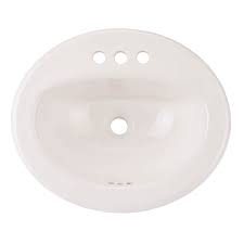 oval bathroom sink with overflow drain