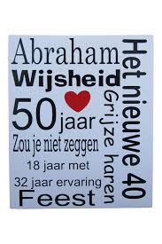 Tekstbord Sarah Abraham Brief Teksten 50 Verjaardag