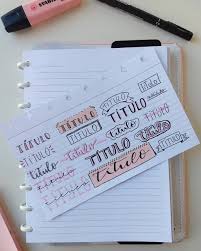 Algumas Ideias De Titulos Para O Bullet Journal Caderno Usei Apenas A Stabilo Boss Pastel Rosa Da Stabilob Ideias Para Cadernos Ideias De Titulo Planejadores