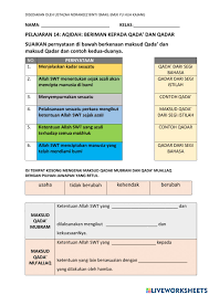 Check spelling or type a new query. Qada Dan Qadar Interactive Worksheet