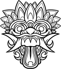 How To Draw A Balinese Mask Bali Mask Step By Step Drawing Guide By Dawn Dragoart Com Mask Drawing Dragon Mask Balinese Tattoo